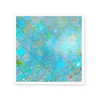 Mermaid Iridescent Pearl Shimmer Birthday Party Napkins