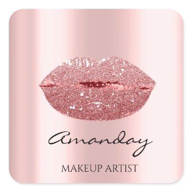 Mermaid Makeup Artist Rose Lips Instag Name Thank Square Sticker