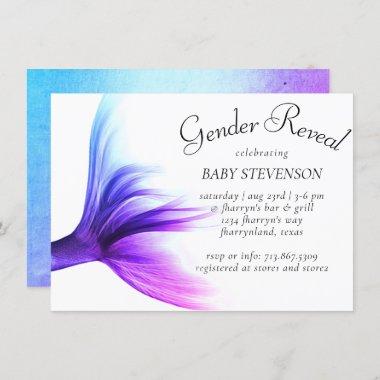 Mermaid Ombre | Blue Pink Purple Tail Shower Invitations