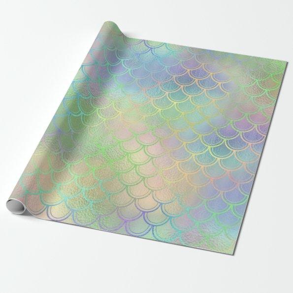 Mermaid Scales Unicorn Pastel Pink Purple Mint Wrapping Paper