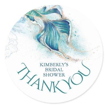 Mermaid Tail Glitters - Bridal Shower Thank You Classic Round Sticker