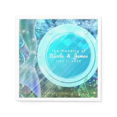 Mermaid Tail Magic Under the Sea Birthday Party Paper Napkins