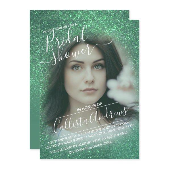 Mermaid Teal Sparkly Glitter Photo