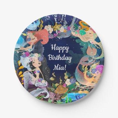 Mermaids Under the Sea Mermaid Bash Birthday Party Paper Plates