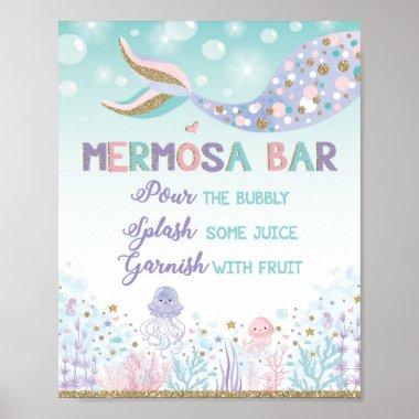 Mermosa Bar Mermaid Mimosa Bar Sign Under the Sea