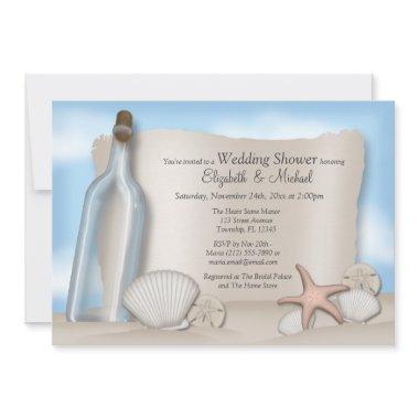 Message Bottle Couple's Beach Bridal Shower Invitations