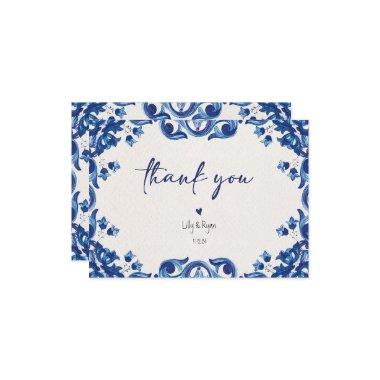 Mexican Blue Fiesta Bridal Thank You Note