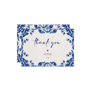 Mexican Blue Fiesta Bridal Thank You Note Invitations