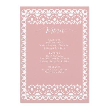 Mexican Blush Papel Picado Boho  Menu