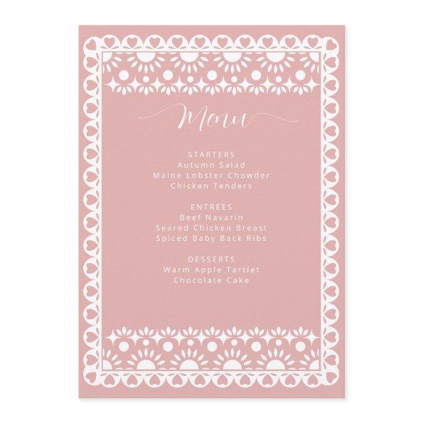 Mexican Blush Papel Picado Boho  Menu
