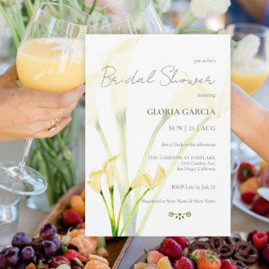 Mexican Bridal Shower Calla Lilly Minimalist Invitations