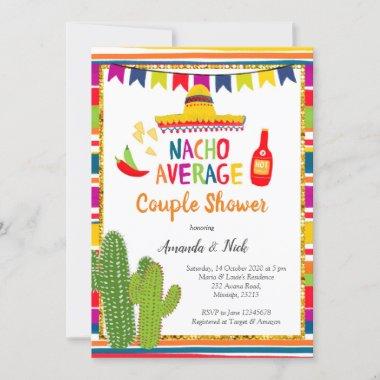 Mexican Colourful Nacho Average Couple Shower Invitations