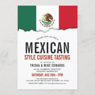 Mexican Cuisine | Party Flag White Invite