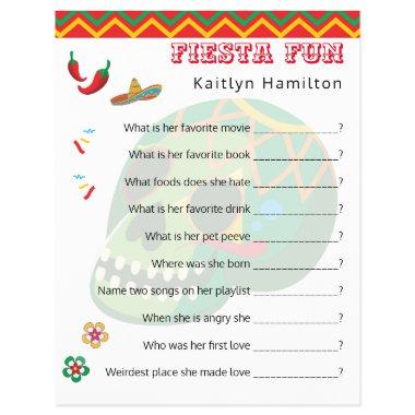 Mexican Fiesta Baby Shower 🎉 Fun Question Game Flyer