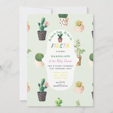 MEXICAN Fiesta BABY SHOWER Invite Cacti Succulents