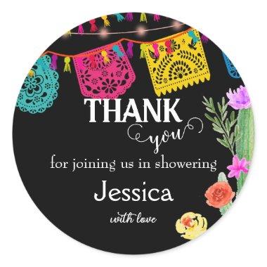 Mexican Fiesta baby shower thank you round Sticker