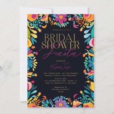 Mexican Fiesta Black Bridal Shower Invitations