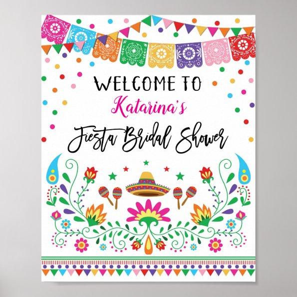 Mexican Fiesta Bridal Shower Confetti Welcome Sign