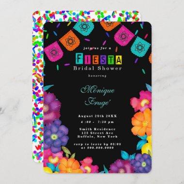 Mexican Fiesta Bright Florals Bridal Shower Invitations