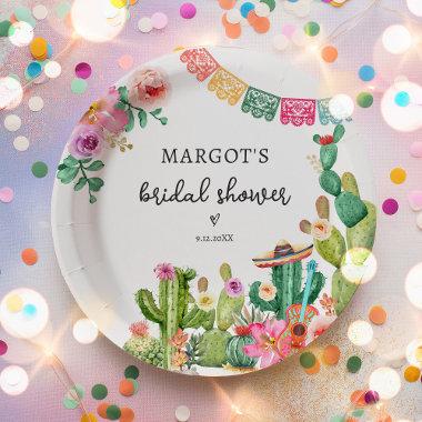 Mexican Fiesta Cactus Taco Bridal Shower Paper Plates