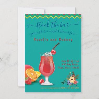 Mexican Fiesta Couples Shower Stock the Bar Invitations