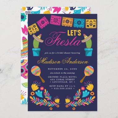 Mexican Fiesta Floral Cactus Bridal Shower Invitations