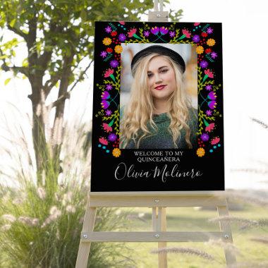 Mexican Fiesta Floral Custom Photo Welcome Easel Foam Board