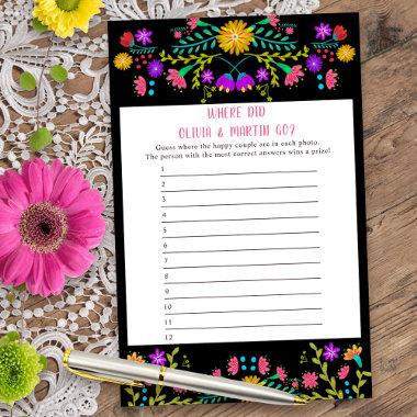 Mexican Fiesta Floral Photo Game Answer Sheet