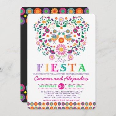 Mexican Fiesta Flowers Couples Shower Engagement Invitations