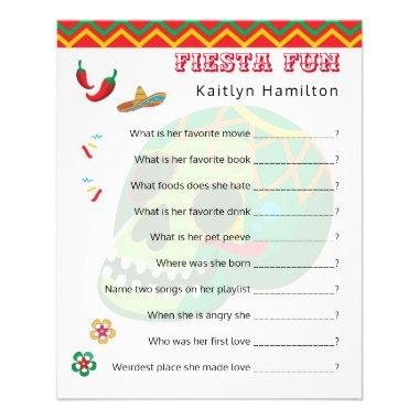 Mexican Fiesta Fun | Baby Shower Question Game Flyer