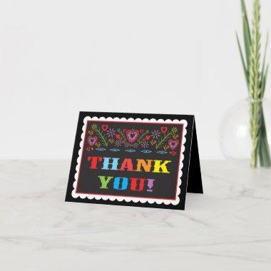 Mexican Fiesta Papel Picado Thank You note Invitations