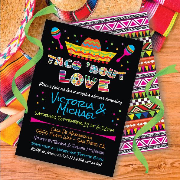 Mexican Fiesta taco bout love couples shower Invitations