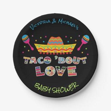 Mexican Fiesta taco bout love couples shower Paper Plates