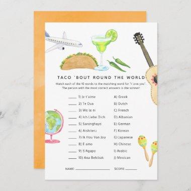 Mexican Fiesta Taco 'bout Love Shower Game Invitations