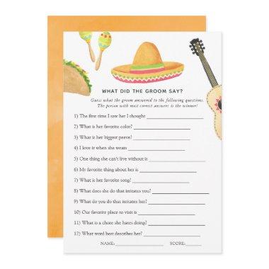 Mexican Fiesta Taco Bridal Shower Game Invitations