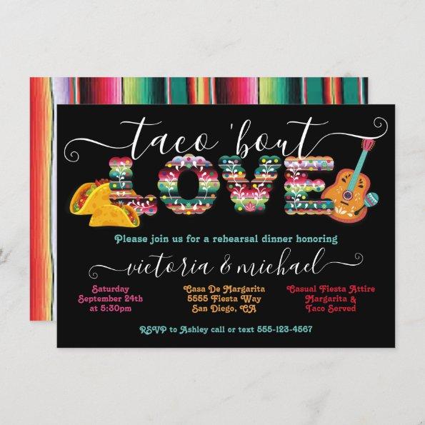 Mexican Fiesta Taco'bout Love Rehearsal Dinner Invitations
