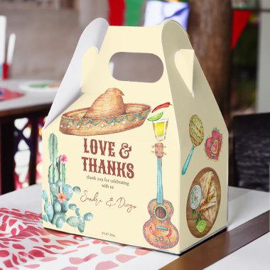 Mexican fiesta themed party personalized favor boxes