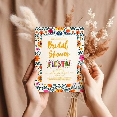 Mexican Floral Bridal Shower Fiesta Flowers Invitations