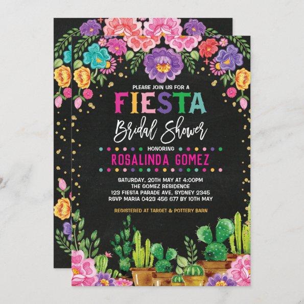 Mexican Floral Bridal Shower Fiesta Flowers Invite