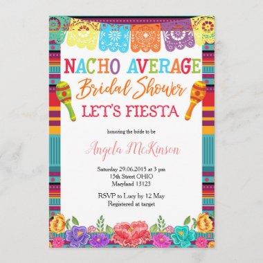 Mexican Floral Cactus Nacho Average Bridal Shower Invitations