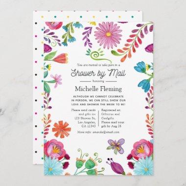 Mexican Floral Fiesta Bridal Shower by Mail Invitations