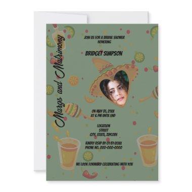 mexican margs and matrimony bridal shower photo Invitations