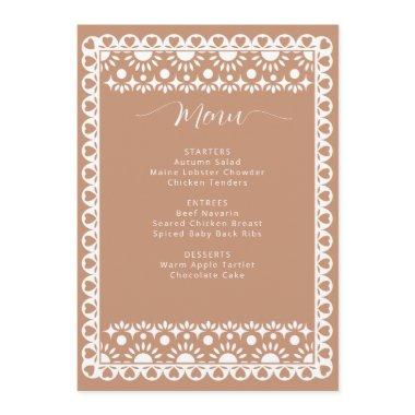 Mexican Papel Picado Boho Barro  Menu