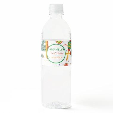 Mexican Taco Bout Love Final Fiesta  Water Bottle Label
