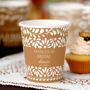 Mexican talavera terracotta  monogram paper cups