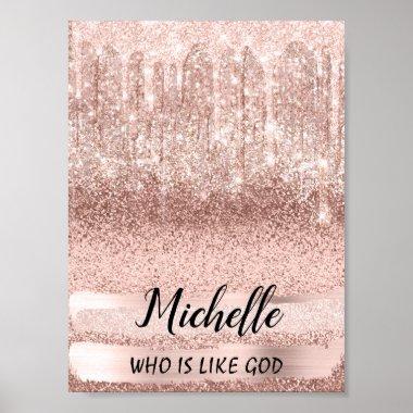 Michelle Name Meaning Birthday 16th Bridal Rose Poster