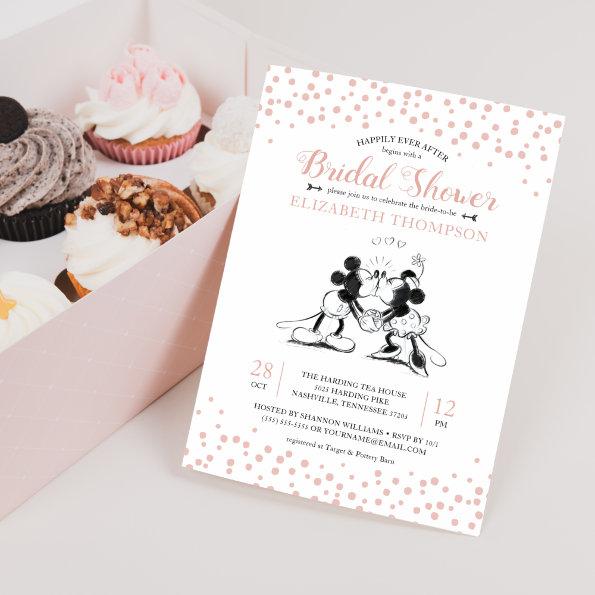 Mickey & Minnie | Pink Confetti Bridal Shower Invitations