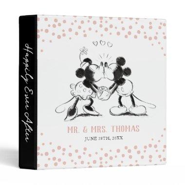 Mickey & Minnie | Pink Confetti Wedding 3 Ring Binder