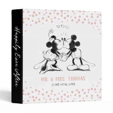 Mickey & Minnie | Pink Confetti Wedding 3 Ring Binder