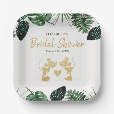 Mickey & Minnie | Tropical Faux Gold  Paper Plates
